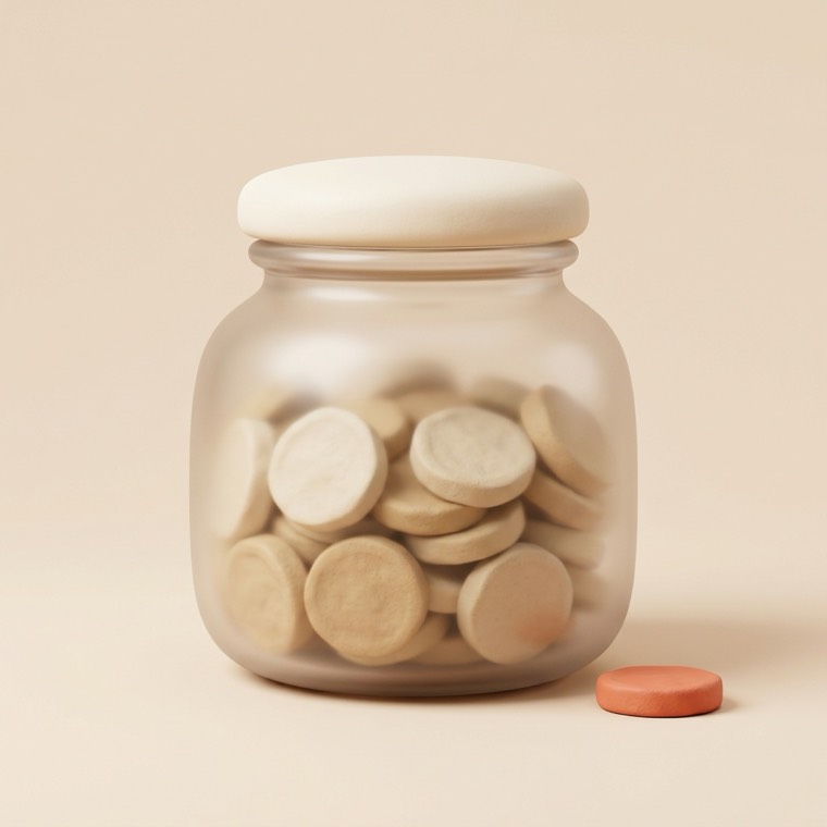 Clay model of a savings jar filled with coins