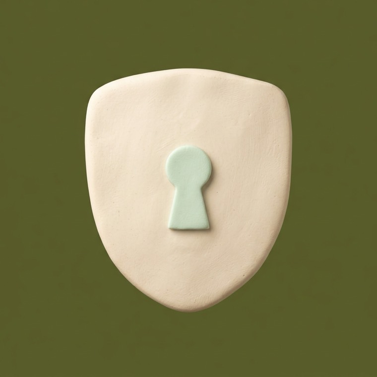 Clay shield with a keyhole
